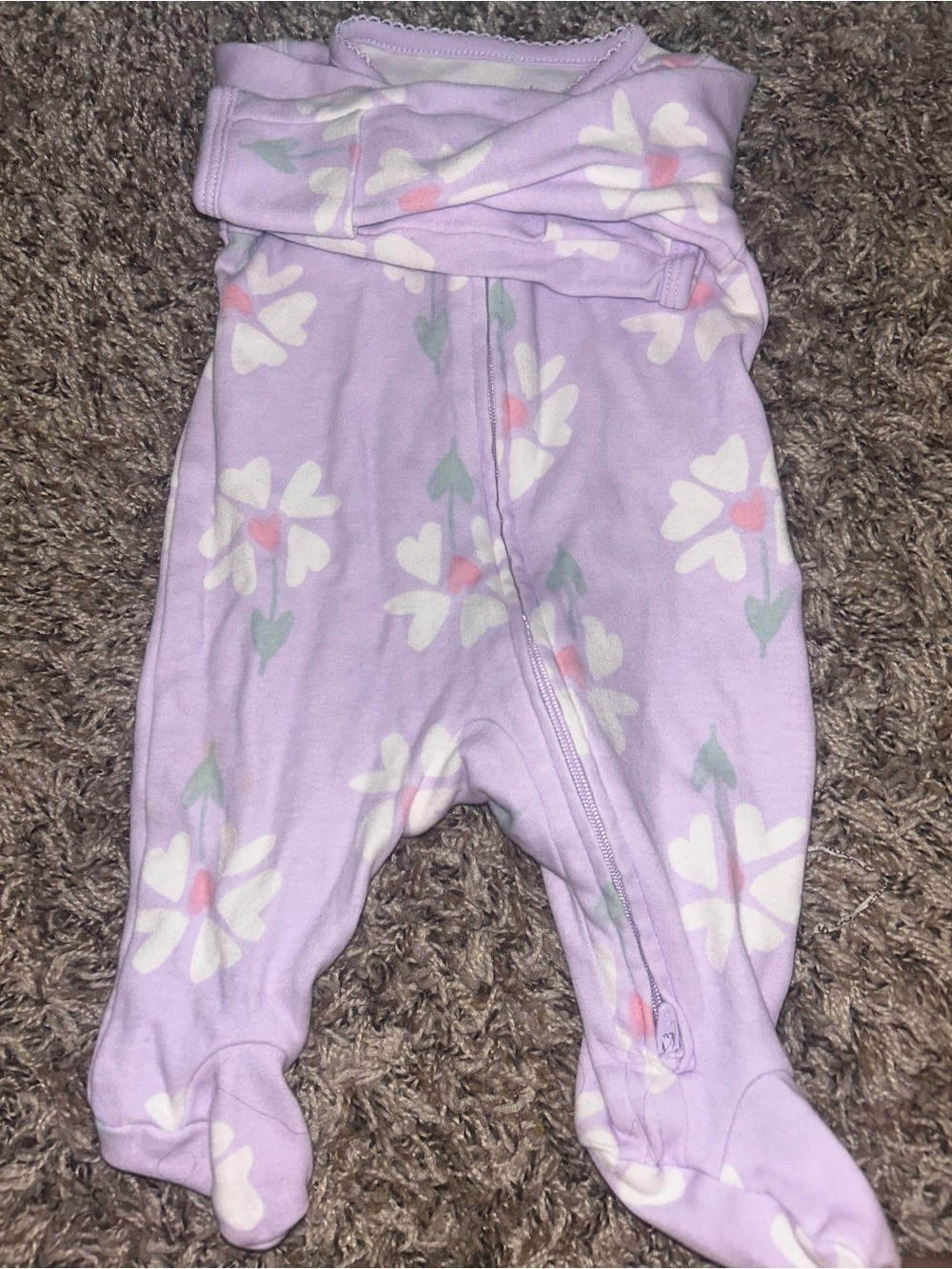 Carter's Lavender Floral Footed One-Piece